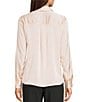 I.N. San Francisco Collared Long Sleeve Button Front Top, Color:Champagne - Image 2
