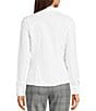 I.N. San Francisco Collared Long Sleeve Button Front Top, Color:White - Image 2