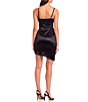 Color:Black - Image 2 - Cowl Neck Satin Fringe Dress