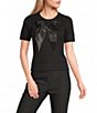 I.N. San Francisco Crew Neck Short Sleeve Bow Sweater - Image 1