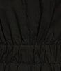 Color:Black - Image 4 - Deep V-Neck Ruffle Sleeved Fit & Flare Bubble Hem Dress