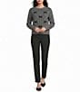 I.N. San Francisco Diamond Stitch Bow Velvet Long Puff Sweater - Image 3