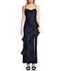 I.N. San Francisco Drape Neck Asymmetrical Ruffled Maxi Slip Dress - Image 1