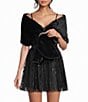 I.N. San Francisco Faux Fur Brooch Embellished Wrap - Image 1