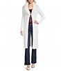 I.N. San Francisco Faux Fur Collar Long Sleeve Tie Front Duster - Image 1