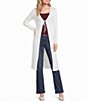 I.N. San Francisco Faux Fur Collar Long Sleeve Tie Front Duster - Image 3