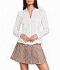 I.N. San Francisco Fitted Poplin Collared Button Down Long Sleeve Shirt - Image 1