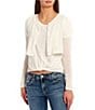 Color:Off White - Image 1 - Button Front Cropped Cardigan