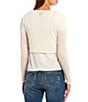 Color:Off White - Image 2 - Button Front Cropped Cardigan