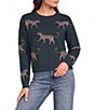 I.N. San Francisco Long Sleeve Cheetah Pullover Sweater - Image 1