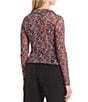 Color:Pat A - Image 2 - Long Sleeve Collared Button Front Floral Printed Ruched Top