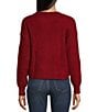 I.N. San Francisco Long Sleeve Crew Neck Cropped Pullover Sweater, Color:Red - Image 2