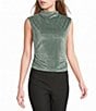 I.N. San Francisco Mock Neck Sleeveless Shirred Side Top - Image 1