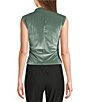 I.N. San Francisco Mock Neck Sleeveless Shirred Side Top - Image 2