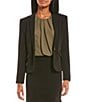 I.N. San Francisco Notched Collar Single Button Front Blazer Jacket, Color:Black - Image 1