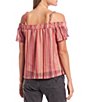 Color:Multistripe - Image 2 - Off-The-Shoulder Tassel Front Stripe Crochet Top