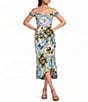 I.N. San Francisco Patchwork Printed Off The Shoulder Midi Dress - Image 1