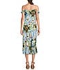 I.N. San Francisco Patchwork Printed Off The Shoulder Midi Dress - Image 2