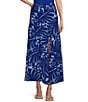 Color:Pat-A-Cobalt - Image 1 - Peri Graphic Tropical Tiered Coordinating Maxi Skirt