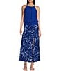 Color:Pat-A-Cobalt - Image 3 - Peri Graphic Tropical Tiered Coordinating Maxi Skirt