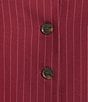 I.N. San Francisco Pin-Striped Square Neck Button Front Coordinating Vest, Color:Cranberry Stripe - Image 4