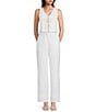 I.N. San Francisco Pinstripe Tie Front Vest - Image 3