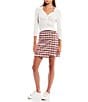 Color:Pat A - Image 3 - Plaid Double Knit Mini Skirt