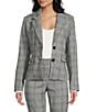 I.N. San Francisco Plaid Slim Fit Structured Notch Lapel Patch Pocket 2-Button Blazer - Image 1