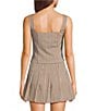 I.N. San Francisco Plaid Square Neck Button Front Cropped Coordinating Vest - Image 2