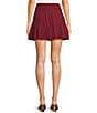 I.N. San Francisco Pleated Coordinating Mini Skort, Color:Cranberry Stripe - Image 2