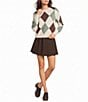 I.N. San Francisco Rhinestone Argyle Long Sleeve Sweater - Image 3