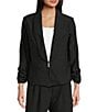 I.N. San Francisco Round Lapel 3/4 Shirred Sleeve One Button Blazer - Image 1