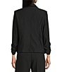 I.N. San Francisco Round Lapel 3/4 Shirred Sleeve One Button Blazer - Image 2