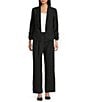 I.N. San Francisco Round Lapel 3/4 Shirred Sleeve One Button Blazer - Image 3