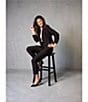 I.N. San Francisco Round Lapel 3/4 Shirred Sleeve One Button Blazer - Image 5