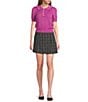 I.N. San Francisco Ruffle Collared Short Sleeve Sweater Top - Image 3