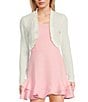 I.N. San Francisco Ruffle Edge Long Sleeve Shrug, Color:Off White - Image 1
