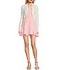 I.N. San Francisco Ruffle Edge Long Sleeve Shrug, Color:Off White - Image 3