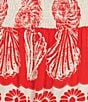 I.N. San Francisco Seashell-Stripe Pattern Mid Rise Smocked Waist Coordinating Midi Skirt, Color:Orange - Image 4