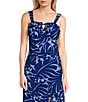 Color:Blue - Image 1 - Sleeveless Emma Cropped Back Panel Coordinating Floral Top