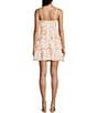 Color:Peach Floral - Image 2 - Sleeveless Sweetheart Neck Triple Tiered Strappy Bustier Bodice Dress