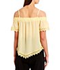 Color:Soft Yellow - Image 2 - Spaghetti Strap Off-The-Shoulder Top