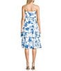 Color:Pat J - Image 2 - Spaghetti Strap Sweetheart Neck Floral Tri Tiered Dress