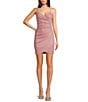 I.N. San Francisco Spaghetti Strap V-Neck Fitted Pleated Wrap Dress - Image 5