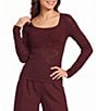 I.N. San Francisco Square Neck Long Sleeve Crop Top - Image 1