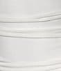 Color:Off White - Image 4 - Square Neck Long Sleeve Shirred Tie Back Open Criss Cross Fitted Dress