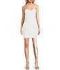 Color:Off White - Image 1 - Strapless Ruched Mesh Drape Side Mini Dress
