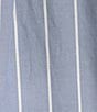 Color:Chambray/White - Image 4 - Striped Chambray Collared Button Front Poplin Pocketed Roll-Tab 3/4 Sleeve Top