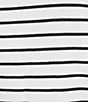 I.N. San Francisco Striped Short Sleeve Collared Keyhole Front Sweater Top - Image 4