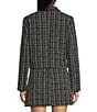 I.N. San Francisco Tweed Collared Patch Pocket Button Front Coordinating Cropped Jacket, Color:Black/Off White - Image 2